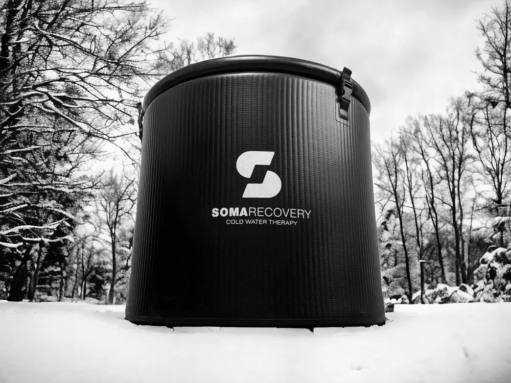 Ice Barrel Ice Bath in Snow