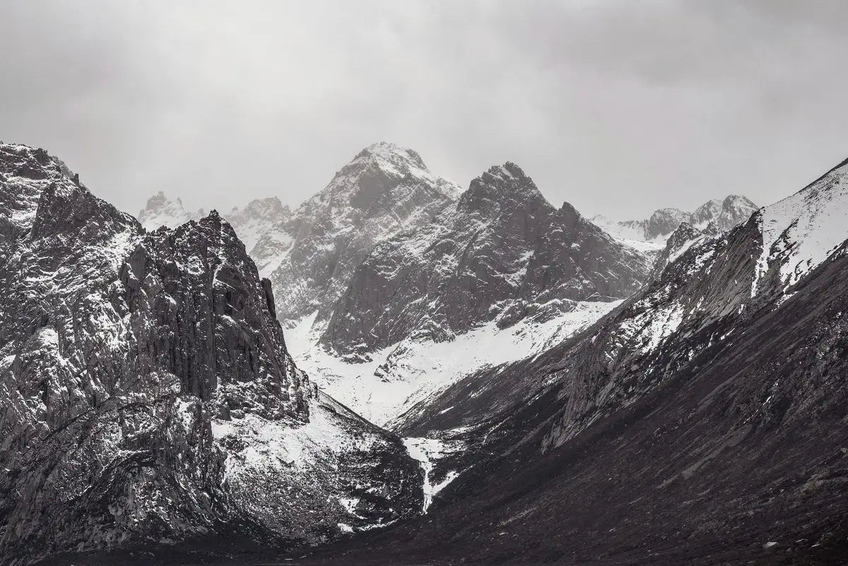 Snow capped mountains